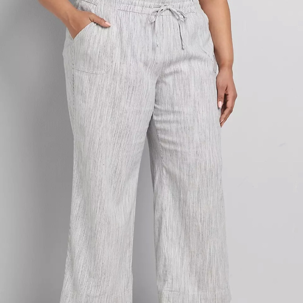 Linen Wide leg drawstring pants